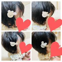 うさちゃん＆かぼちゃ＆ポインセチアのベビーヘアクリップ♡ 赤ちゃん　新生児　出産祝い　秋　クリスマス　ハロウィン 3枚目の画像