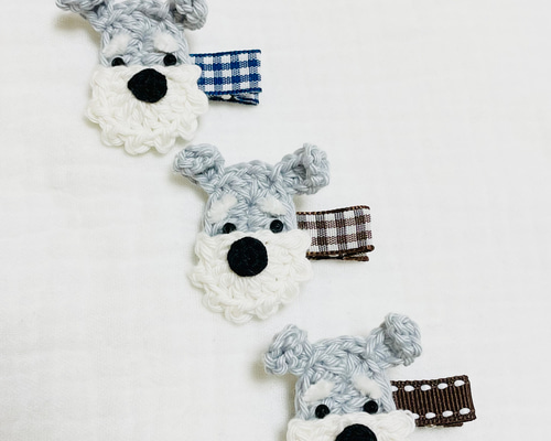 ꫛꫀꪝ【ミニチュアシュナウザー】ベビーヘアクリップ　キッズヘアクリップ　ヘアピン 匿名配送】シュナウザーのベビーヘアクリップ2個セット ヘアピン