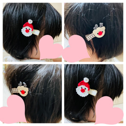 【おすすめ】トラ＆サンタクロースのベビーヘアクリップ♡ 赤ちゃん　新生児　出産祝い　クリスマス　お正月 4枚目の画像