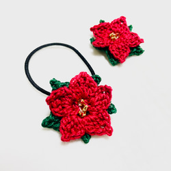 ポインセチアのベビーヘアクリップ ポインセチアのベビーヘアクリップ | yukotto's STORE