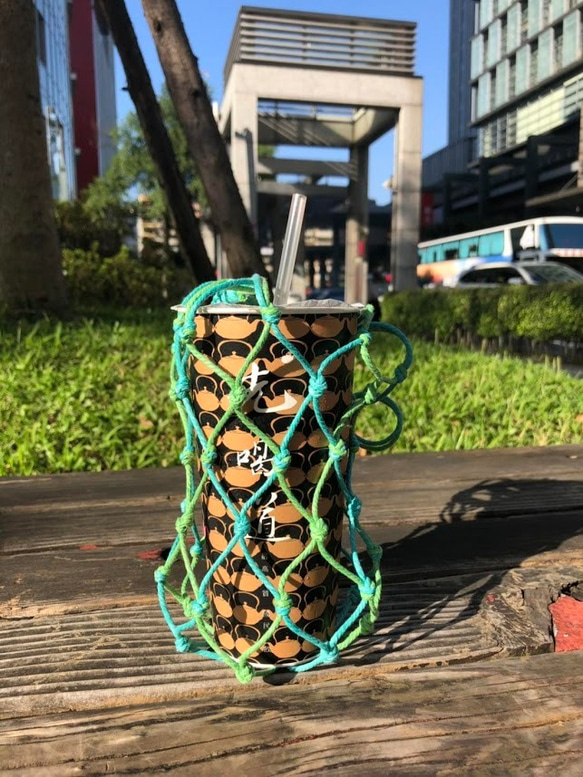 GUSTA.666 // [2色のカスタマイズ可能なモデル]手編みの環境保護飲料コットンロープフィッシュネットバッグバッグ飲料バ 7枚目の画像