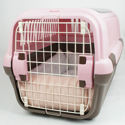 【ご予約品】ペットが喜ぶ 夏用キャリークッションベッド　マーベラスクール  リーフグレー＆ピンク　Mサイズ 4枚目の画像
