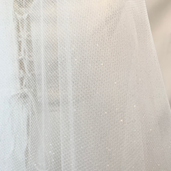 ﾙﾘｱﾝ＊キラキラきめ細やかなシルバーラメ入りセミロングベール リア125cm縁取りあり ウェディングベール 結婚式 6枚目の画像