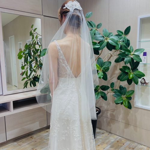 ﾙﾘｱﾝｵﾘｼﾞﾅﾙ＊新作＊ベールダウン無し単層ベール90cm 縁取りなし