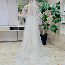 ﾙﾘｱﾝ＊新作＊ベールダウン無し単層ベール縁取りなしシンプルウェディングベール250cm 結婚式 フォト 1枚目の画像