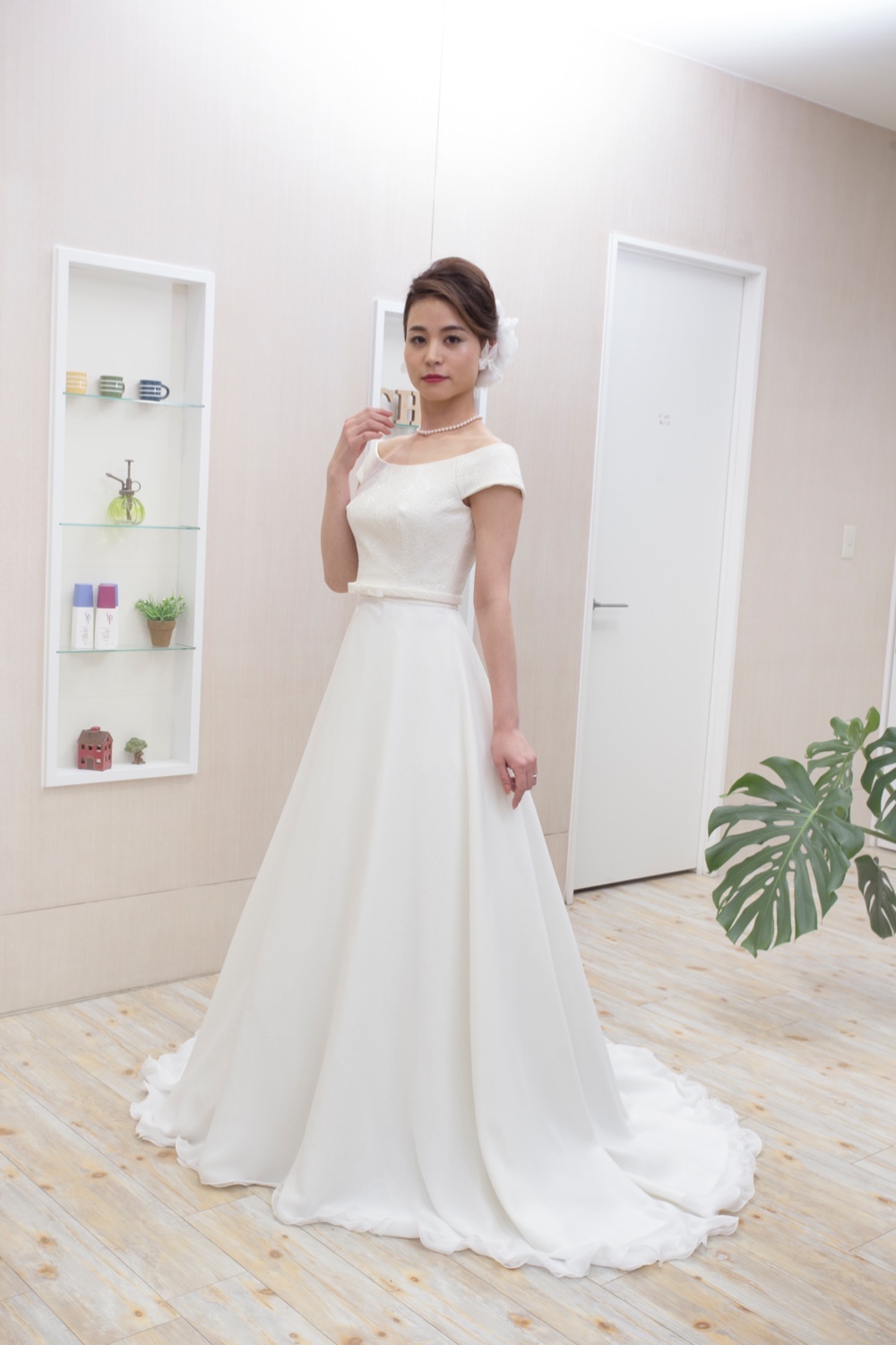 ﾙﾘｱﾝ セパレート ウェディングドレス  ジャガード＆シフォン　スレンダー 挙式 結婚式 披露宴 パーティー 発表会