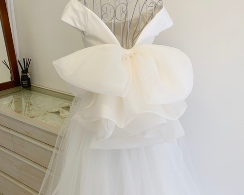 ﾙﾘｱﾝｵﾘｼﾞﾅﾙ*ふっくら柔らかな愛らしいバックリボン ウェディング 挙式  