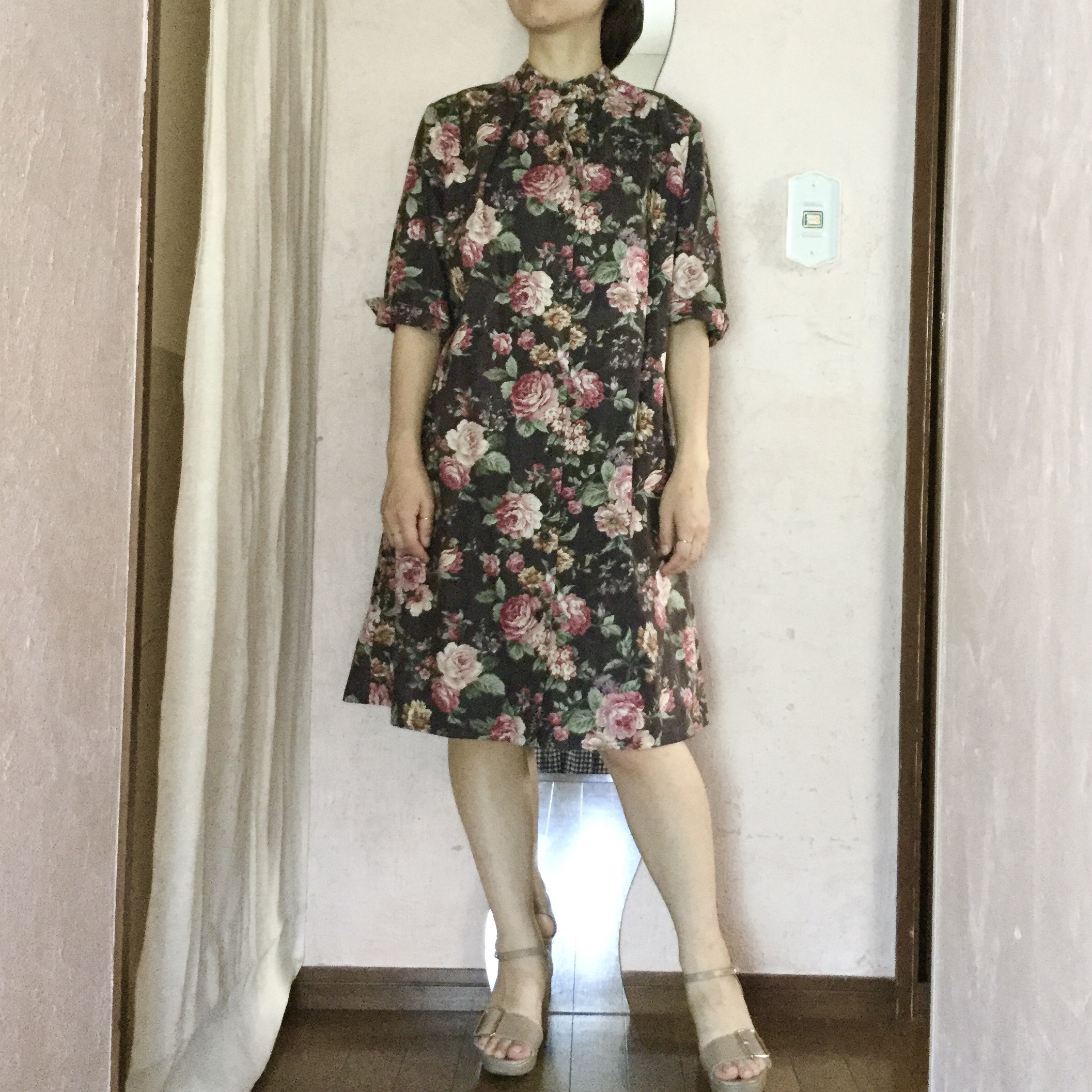 ‼️薔薇柄♣︎コットンリネンOP