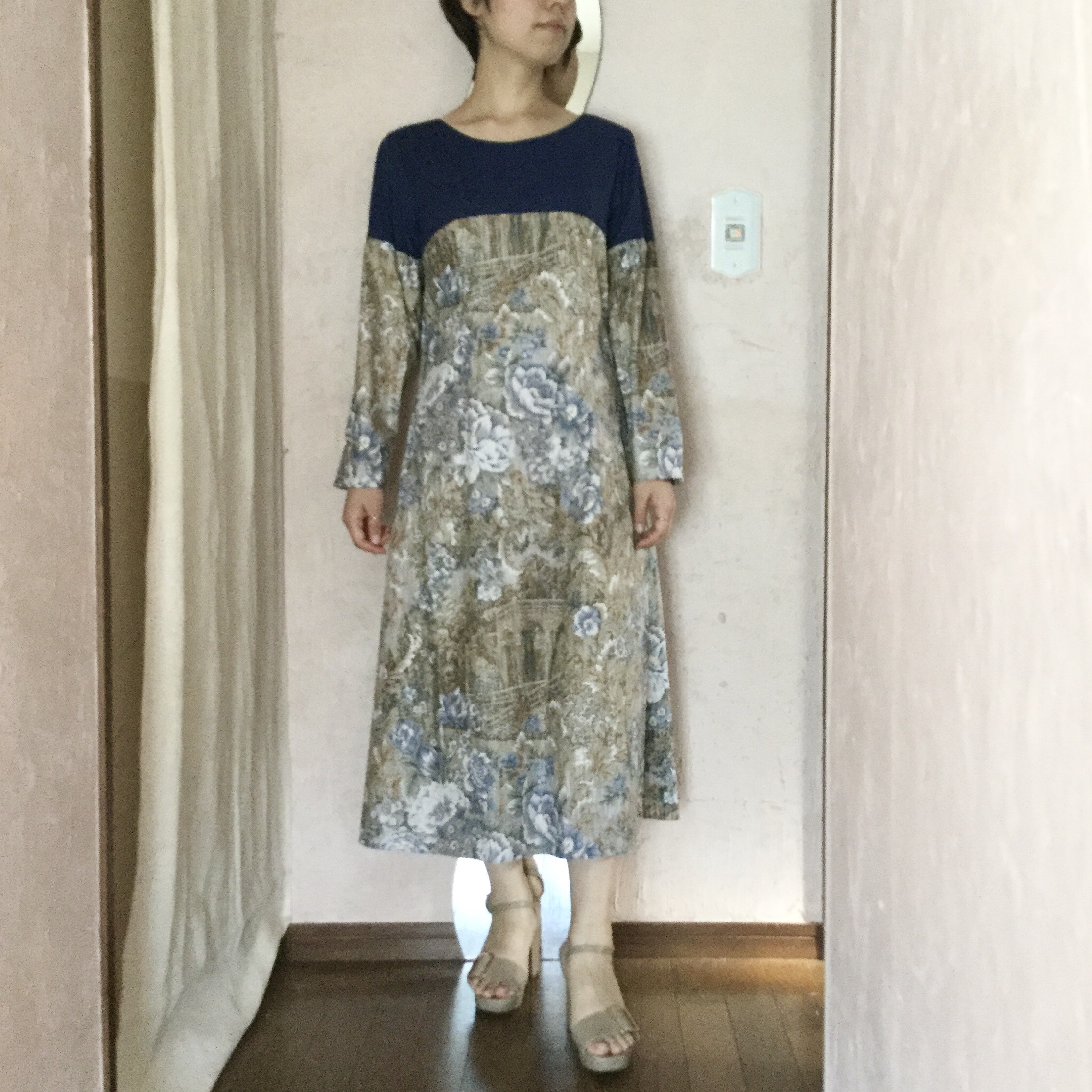 ‼️ネイビー切り替え❤︎ゴブランプリントOP