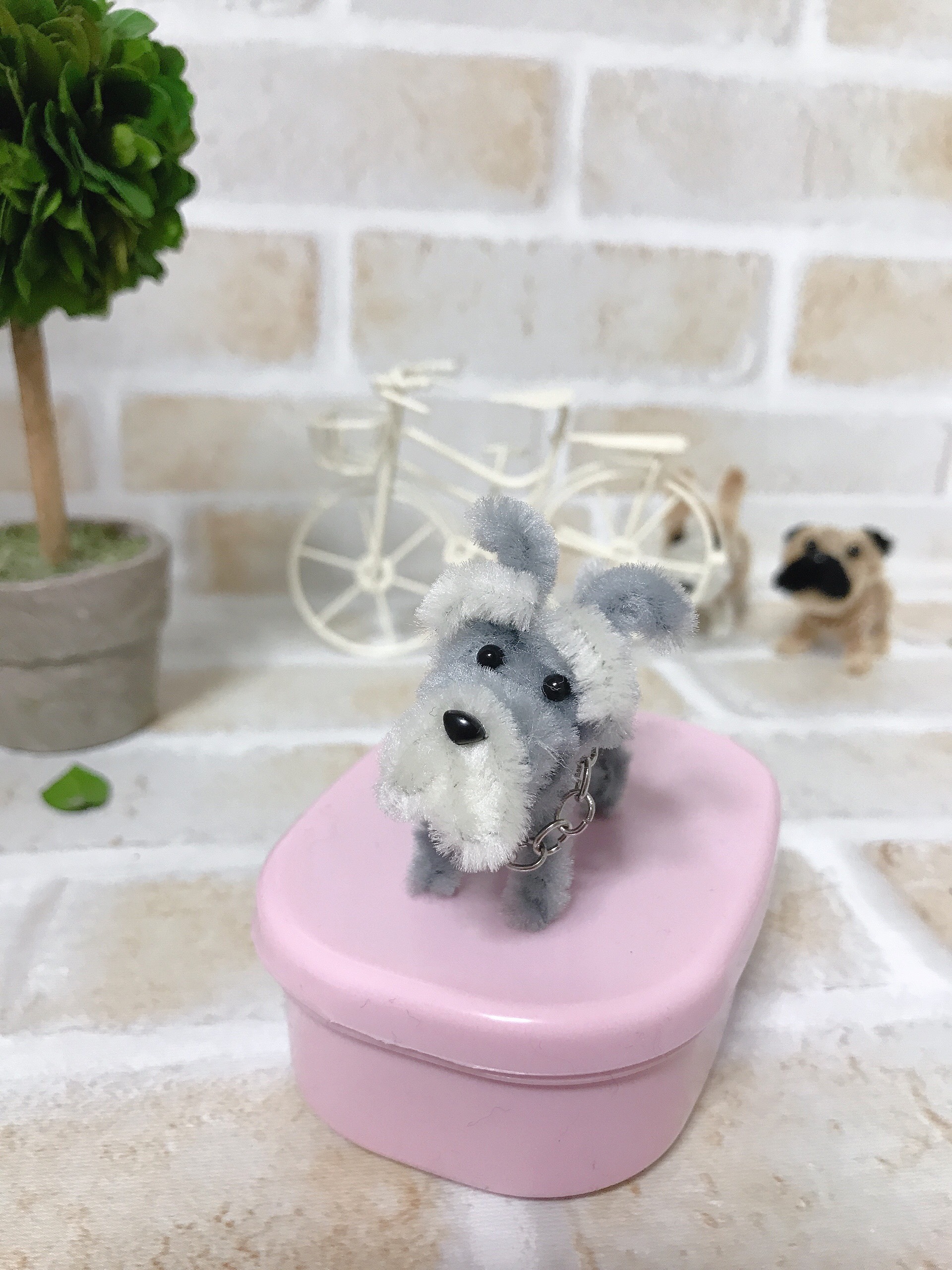 モールアート☆ミニチュアシュナウザー☆へそてん モールアートの ミニチュアシュナウザー☆ その他置物