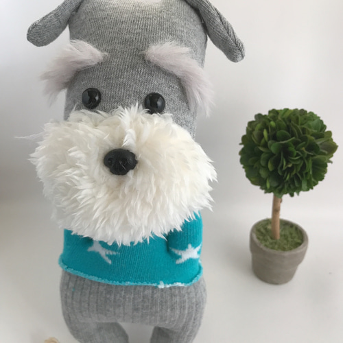 ぽっけに手 ミニチュアシュナウザー ぬいぐるみ ぬいぐるみ