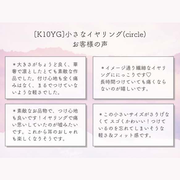 [K10YG]小さなイヤリング(circle) 6枚目の画像