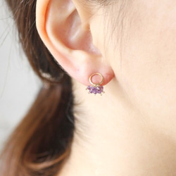 [14kgf]線耳環x Kushushu紫水晶 第6張的照片