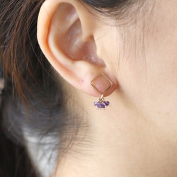 [14kgf]線耳環x Kushushu紫水晶 第8張的照片