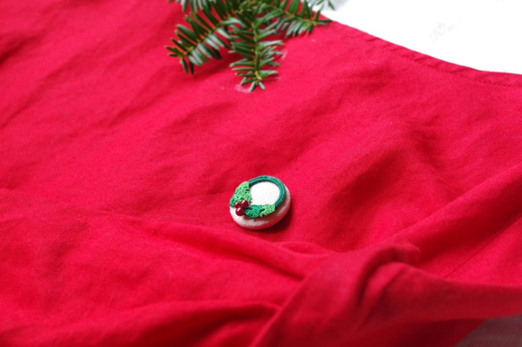 【December 4】柊のクリスマスブローチ＜緑＞ 2枚目の画像