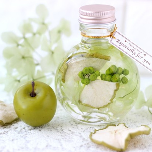 グリーン　アップル　りんごの置き物　固まるハーバリウム リンゴの置き物 グリーンアップル 固まるハーバリウム