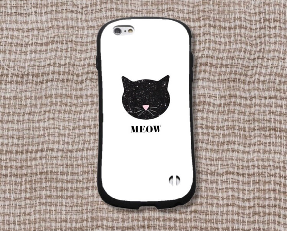 黒猫 スマホケース オーダーメイド 人気 イラスト iPhoneケース 可愛いiPhoneケース 1枚目の画像