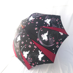 着物リメイク日傘（桜とうさぎ） 1枚目の画像