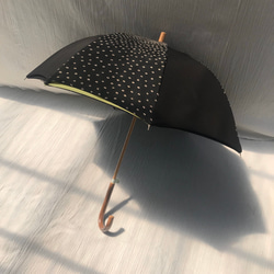 落ち着いた色調と柄のかわず張り日傘（グリーン）（最終セール中） 5枚目の画像