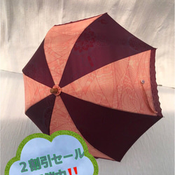 ２種類の着物からレトロ可愛い日傘②（セール中） 1枚目の画像
