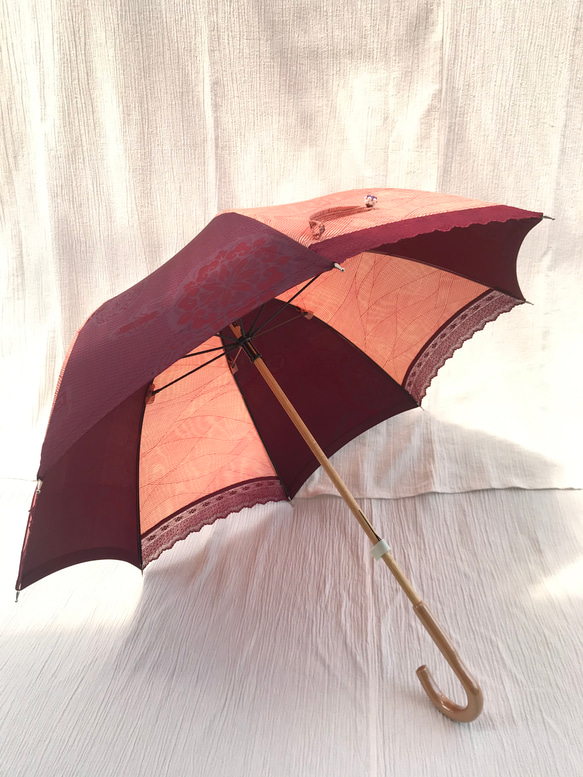 ２種類の着物からレトロ可愛い日傘②（セール中） 7枚目の画像