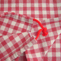 ４０×６０ランチョンマット＆巾着◆赤・ブロックチェック◆給食セット 2枚目の画像