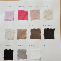 受注製作　オリジナルエプロン/カラーは16種類　国産やわらかリネンのカフェエプロン 2枚目の画像