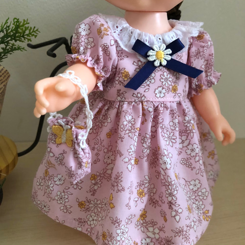 ソランちゃん レースカラーワンピースピンク☆26cmドール服