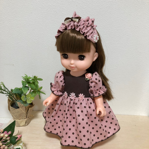 ハンドメイド　ドール服　ソランちゃんの服　ワンピース　リバティ ソランちゃん 服 レミンちゃん 服 メルちゃん 服】リバティ