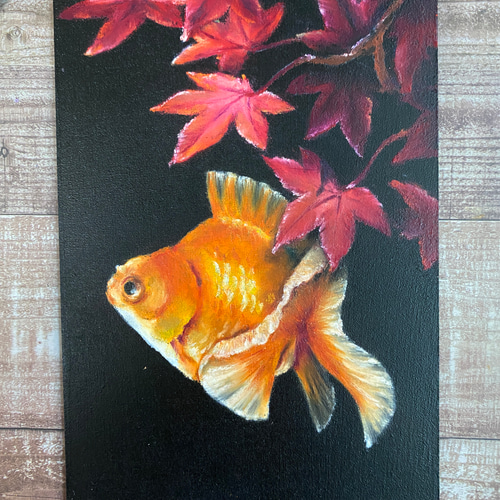 金魚/ひょうたん/瓢箪/開運/幸運/福/ハンドメイド /チョークアート/絵画 金魚/ひょうたん/開運/幸運/福/ハンドメイド /チョークアート/絵画