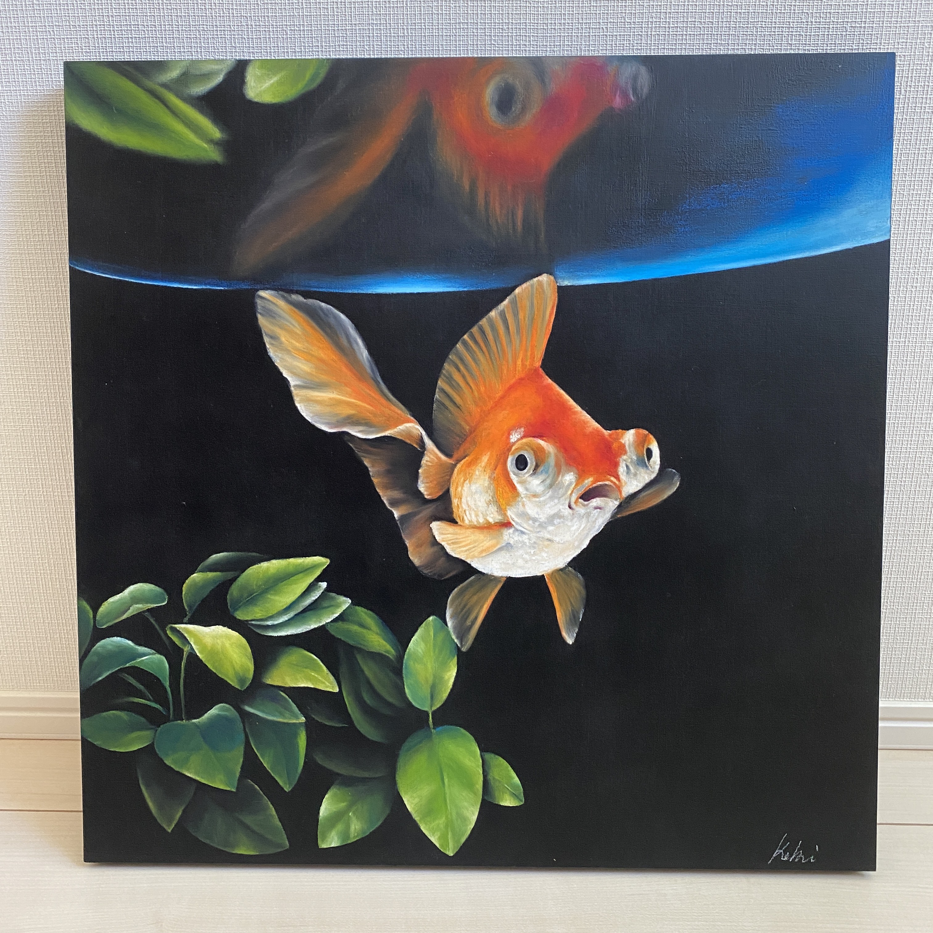 チョークアート原画 金魚 絵画 kebi 通販 12625453|Creema チョークアート原画 金魚 絵画 kebi 通販 12625453|Creema