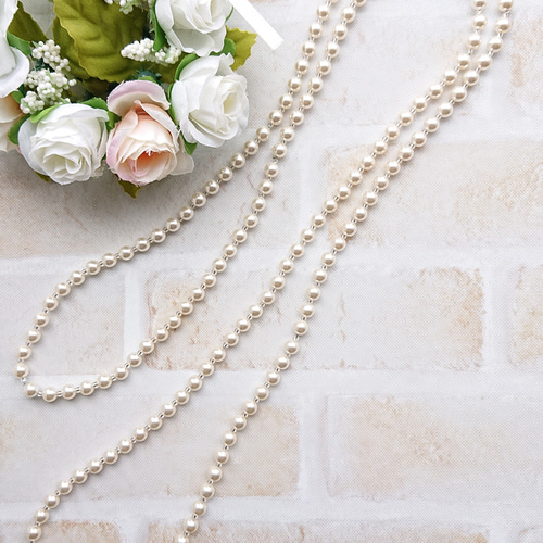 スワロフスキークリスタルパールのロングネックレス ネックレス 