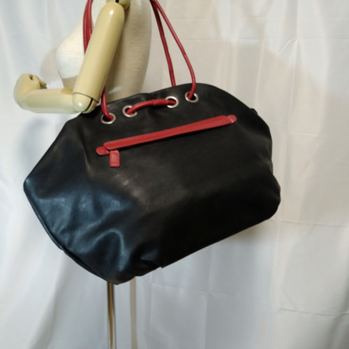 COSTUME NATIONALコスチュームナショナルレザーボストンバッグ大容量 SHOW軽井沢オリジナル◇超軽量プラスチックレザーボストンバッグ