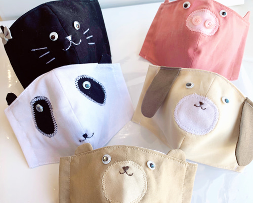 No.377 オーダーマスク　ハンドメイド　マスク　アニマル　動物柄　派手 子供用】動物マスク⚘⚘⚘オーダーページ その他ファッション あい