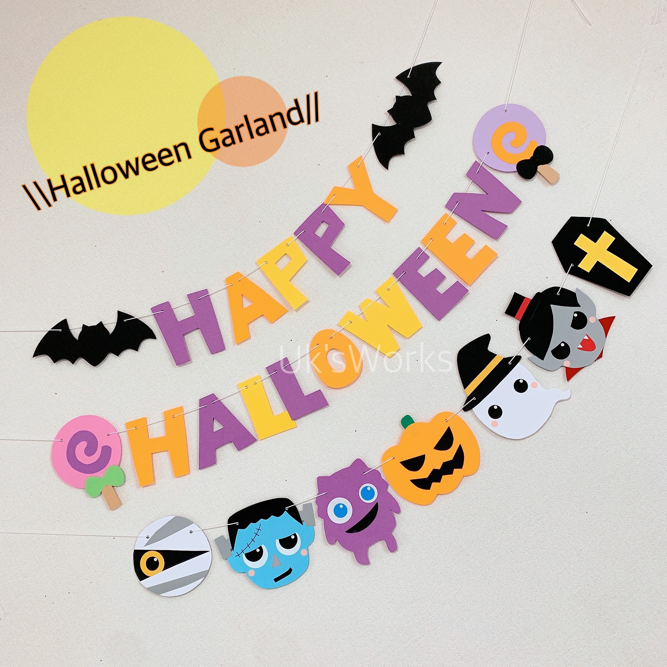 AJEYPMZ ハッピーハロウィン バナー ガーランド セット スパイ ブランドキッチン・日用品・その他 - AJEYPMZ ハッピー