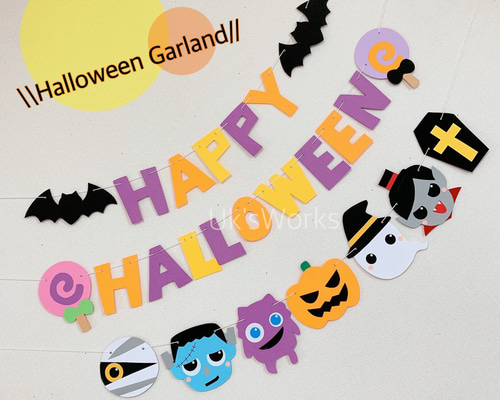 ハロウィンガーランド☆バンドメイド ハロウィン 飾り ガーランド 5個セット ペーパーガーランド かぼちゃ