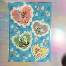 デザインペーパー☆A4サイズ レトロアニマル キラキラ星とくまちゃん