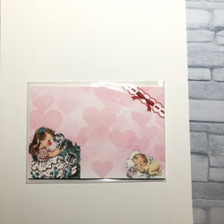 デザインメモ♡ハガキサイズ☆レトロgirl＆Baby バラ20枚♫ 1枚目の画像