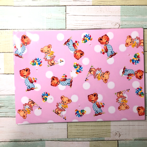 デザインペーパー☆A4サイズ レトロアニマル くまちゃん 10枚セット