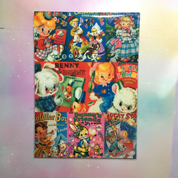 デザインペーパー☆A4サイズ レトロBabyアニマル 縦横使用 10枚セット