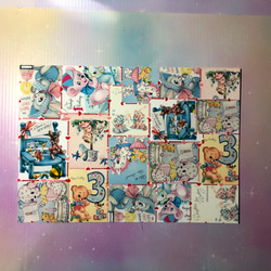 フリーカットシール☆光沢紙 A4サイズ レトロアニマル 1シート