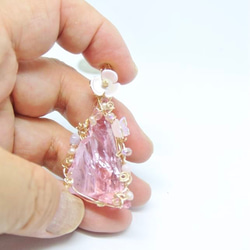 桜姫　ハートオブゴッドウィズインピンク　ワイヤーデザインネックレス 5枚目の画像