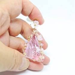 桜姫　ハートオブゴッドウィズインピンク　ワイヤーデザインネックレス 6枚目の画像