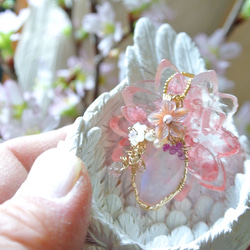 お値引き価格ブルームーンストーン桜姫ワイヤーデザインネックレス 1枚目の画像
