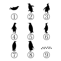 ★　9種のペンギンから2個選べる　ペンギン　シルエットはんこ　 2枚目の画像