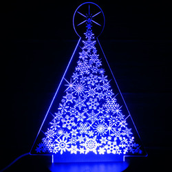 ☆ 閃亮16色雪花聖誕樹（黑色）LED房間燈遙控落地燈 第1張的照片