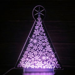 ☆ 閃亮16色雪花聖誕樹（黑色）LED房間燈遙控落地燈 第10張的照片