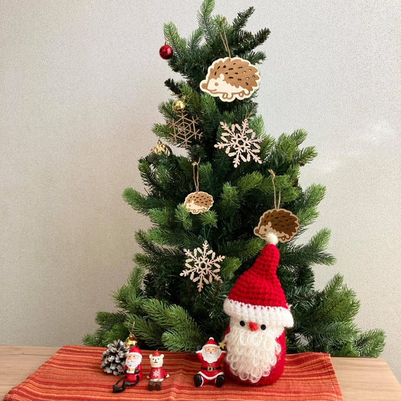 ☆刺猬父母子女斯堪的納維亞聖誕節！一套 6 個雪花裝飾品！ 第7張的照片