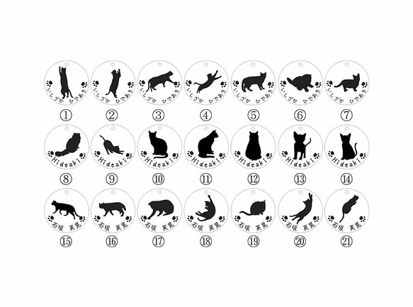 貓的名字鑰匙扣（黑色）免包裝 第2張的照片