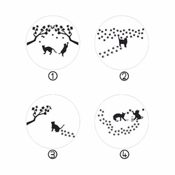 桜猫ちゃん 肉球両面コルクコースター 送料無料 3枚目の画像
